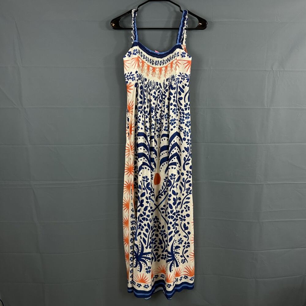 Farm Rio Dress Medium Floral Tropical Palm Sun Maxi Sundress Colorfu Boho Resort - Picture 6 of 10